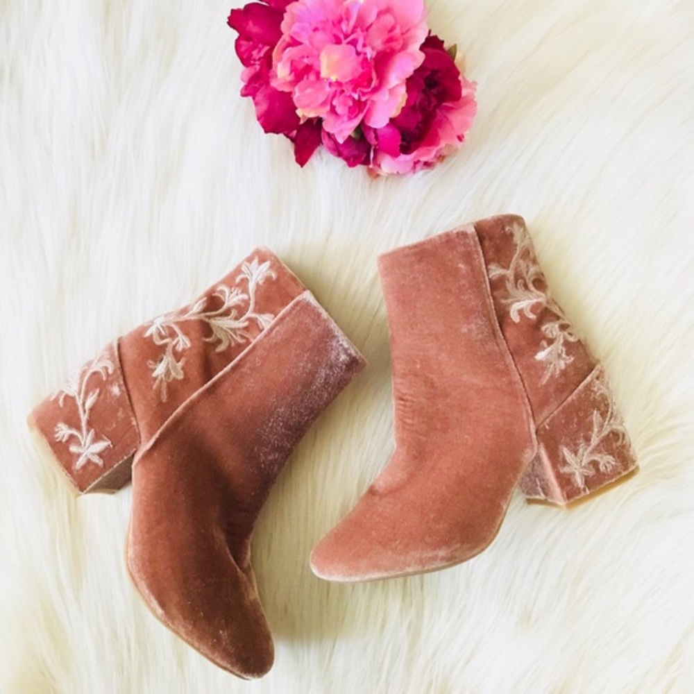 Kenneth Cole velvet booties